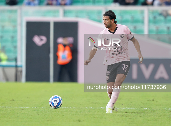 Pietro Ceccaroni of Palermo FC is in action during the Serie B match between Palermo and Cittadella at the Stadio ''Renzo Barbera'' in Paler...