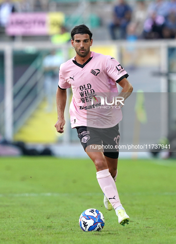 Pietro Ceccaroni of Palermo FC is in action during the Serie B match between Palermo and Cittadella at the Stadio ''Renzo Barbera'' in Paler...