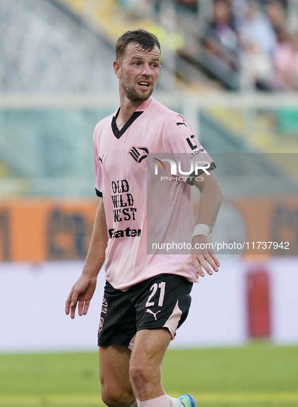 Jeremy Le Douaron of Palermo FC plays during the Serie B match between Palermo and Cittadella at the Stadio ''Renzo Barbera'' in Palermo, It...