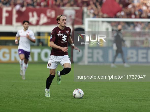 Marcus Pedersen participates in the Serie A 2024-2025 match between Torino and Fiorentina in Torino, Italy, on November 3, 2024. 