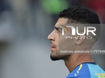 Adam Masina participates in the Serie A 2024-2025 match between Torino and Fiorentina in Torino, Italy, on November 3, 2024 (