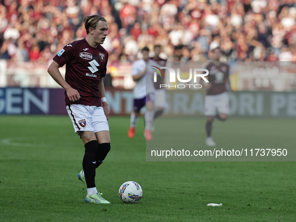 Marcus Pedersen participates in the Serie A 2024-2025 match between Torino and Fiorentina in Torino, Italy, on November 3, 2024. 