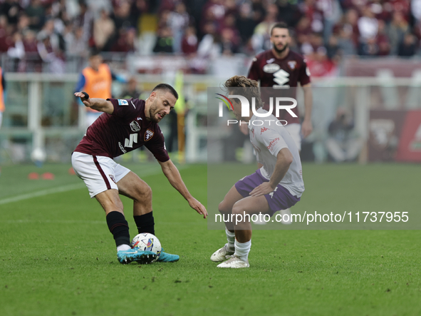 Nikola Vlasic participates in the Serie A 2024-2025 match between Torino and Fiorentina in Torino, Italy, on November 3, 2024. 