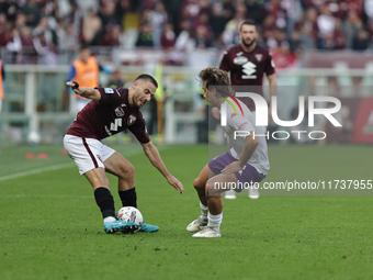 Nikola Vlasic participates in the Serie A 2024-2025 match between Torino and Fiorentina in Torino, Italy, on November 3, 2024. (