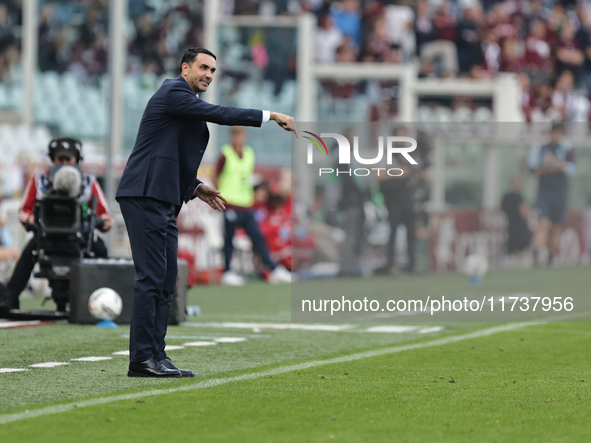 Raffaele Palladino participates in the Serie A 2024-2025 match between Torino and Fiorentina in Torino, Italy, on November 3, 2024. 