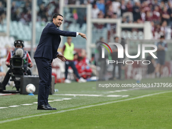 Raffaele Palladino participates in the Serie A 2024-2025 match between Torino and Fiorentina in Torino, Italy, on November 3, 2024. (