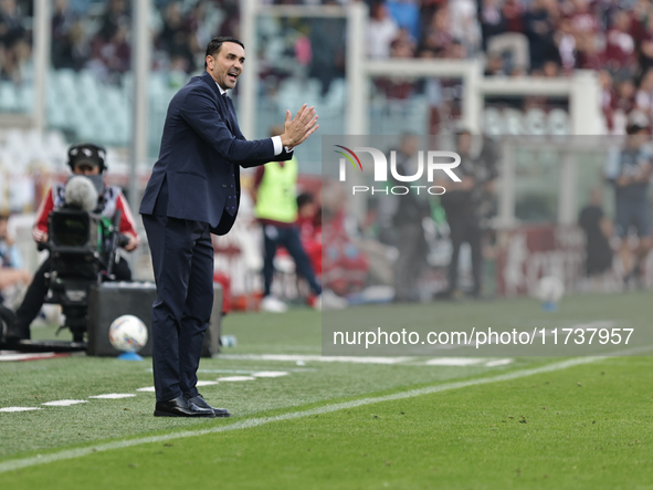 Raffaele Palladino participates in the Serie A 2024-2025 match between Torino and Fiorentina in Torino, Italy, on November 3, 2024. 