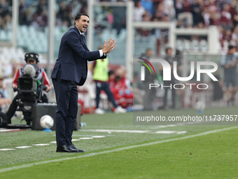 Raffaele Palladino participates in the Serie A 2024-2025 match between Torino and Fiorentina in Torino, Italy, on November 3, 2024. (