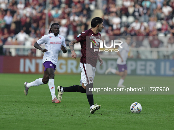 Guillermo Maripan participates in the Serie A 2024-2025 match between Torino and Fiorentina in Torino, Italy, on November 3, 2024 