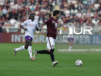 Guillermo Maripan participates in the Serie A 2024-2025 match between Torino and Fiorentina in Torino, Italy, on November 3, 2024 (