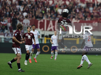 Sa?l Coco participates in the Serie A 2024-2025 match between Torino and Fiorentina in Torino, Italy, on November 3, 2024. (