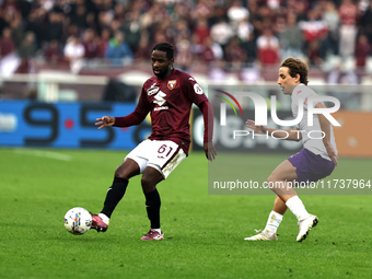 Adrien Tam?ze participates in the Serie A 2024-2025 match between Torino and Fiorentina in Torino, Italy, on November 3, 2024. (