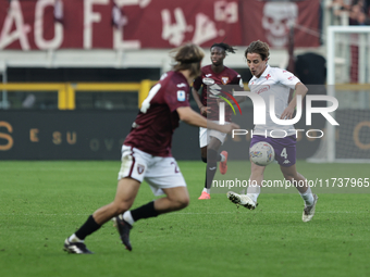 Edoardo Bove participates in the Serie A 2024-2025 match between Torino and Fiorentina in Torino, Italy, on November 3, 2024. (