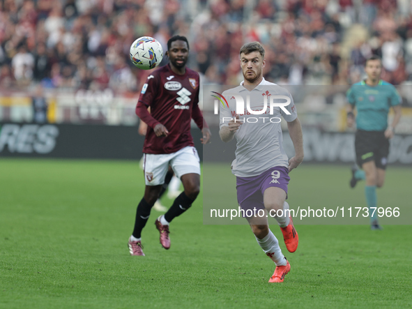 Lucas Beltran participates in the Serie A 2024-2025 match between Torino and Fiorentina in Torino, Italy, on November 3, 2024. 