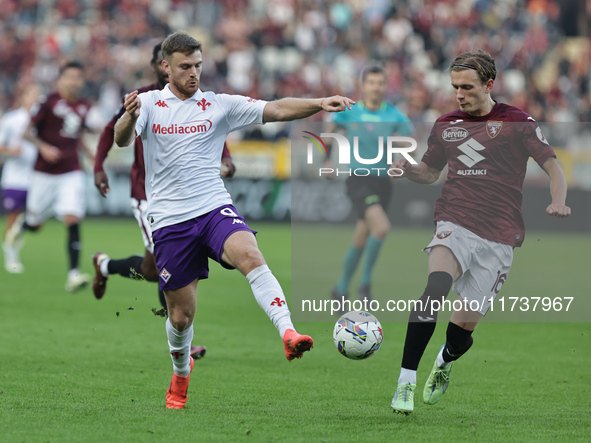 Lucas Beltran participates in the Serie A 2024-2025 match between Torino and Fiorentina in Torino, Italy, on November 3, 2024. 