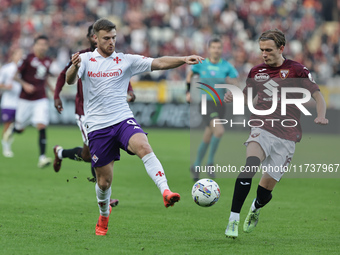 Lucas Beltran participates in the Serie A 2024-2025 match between Torino and Fiorentina in Torino, Italy, on November 3, 2024. (