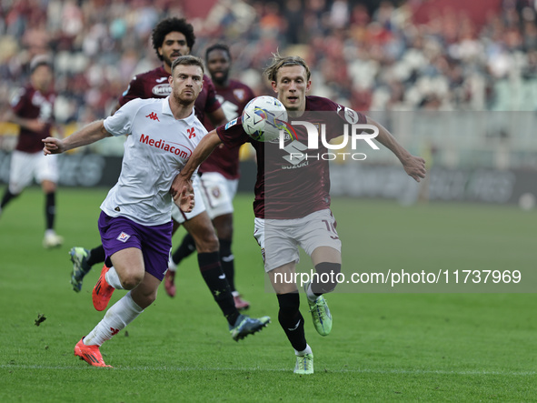 Marcus Pedersen participates in the Serie A 2024-2025 match between Torino and Fiorentina in Torino, Italy, on November 3, 2024. 