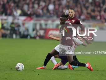 Alieu Njie participates in the Serie A 2024-2025 match between Torino and Fiorentina in Torino, Italy, on November 3, 2024 (