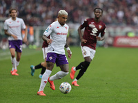 Dodo plays during the Serie A 2024-2025 match between Torino and Fiorentina in Torino, Italy, on November 3, 2024. (