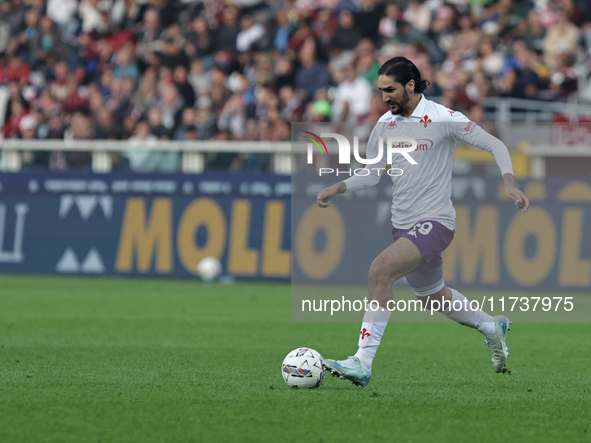 Yacine Adli participates in the Serie A 2024-2025 match between Torino and Fiorentina in Torino, Italy, on November 3, 2024. 