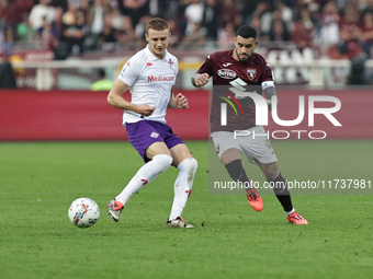 Pietro Comuzzo participates in the Serie A 2024-2025 match between Torino and Fiorentina in Torino, Italy, on November 3, 2024. (