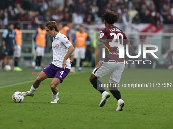 Edoardo Bove participates in the Serie A 2024-2025 match between Torino and Fiorentina in Torino, Italy, on November 3, 2024. (