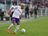 Dodo plays during the Serie A 2024-2025 match between Torino and Fiorentina in Torino, Italy, on November 3, 2024. (