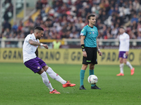 Cristiano Biraghi participates in the Serie A 2024-2025 match between Torino and Fiorentina in Torino, Italy, on November 3, 2024. (