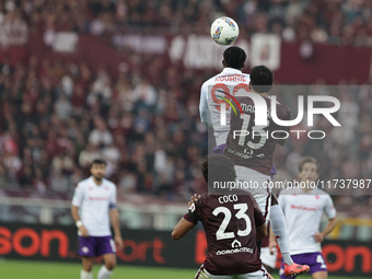 Christian Kouame during the Serie A 2024-2025 match between Torino and Fiorentina in Torino, Italy, on November 3, 2024 (