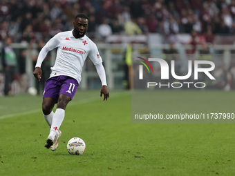 Jonathan Ikone participates in the Serie A 2024-2025 match between Torino and Fiorentina in Torino, Italy, on November 3, 2024. (