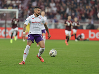 Cristiano Biraghi participates in the Serie A 2024-2025 match between Torino and Fiorentina in Torino, Italy, on November 3, 2024. (