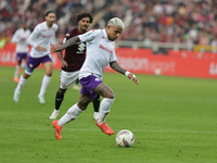 Dodo plays during the Serie A 2024-2025 match between Torino and Fiorentina in Torino, Italy, on November 3, 2024. (