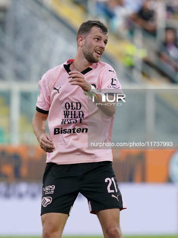 Jeremy Le Douaron of Palermo FC plays during the Serie B match between Palermo and Cittadella at the Stadio ''Renzo Barbera'' in Palermo, It...