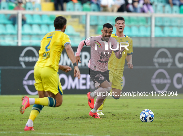 Jeremy Le Douaron of Palermo FC plays during the Serie B match between Palermo and Cittadella at the Stadio ''Renzo Barbera'' in Palermo, It...