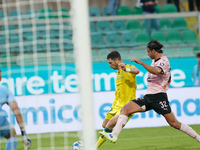 Luca Pandolfi of As Cittadella scores a goal during the Serie B match between Palermo and Cittadella at the Stadio ''Renzo Barbera'' in Pale...