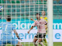 Luca Pandolfi of As Cittadella scores a goal during the Serie B match between Palermo and Cittadella at the Stadio ''Renzo Barbera'' in Pale...