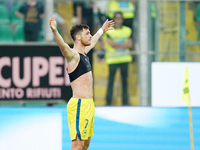 Luca Pandolfi of As Cittadella celebrates a goal during the Serie B match between Palermo and Cittadella at the Stadio ''Renzo Barbera'' in...