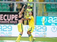 Luca Pandolfi of As Cittadella celebrates a goal during the Serie B match between Palermo and Cittadella at the Stadio ''Renzo Barbera'' in...