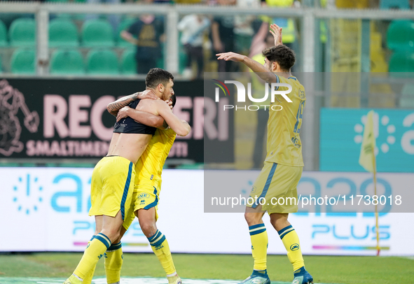 Luca Pandolfi of As Cittadella celebrates a goal during the Serie B match between Palermo and Cittadella at the Stadio ''Renzo Barbera'' in...