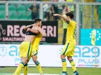 Luca Pandolfi of As Cittadella celebrates a goal during the Serie B match between Palermo and Cittadella at the Stadio ''Renzo Barbera'' in...