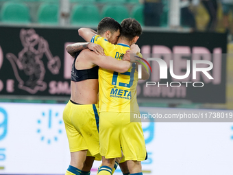 Luca Pandolfi of As Cittadella celebrates a goal during the Serie B match between Palermo and Cittadella at the Stadio ''Renzo Barbera'' in...