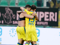 Luca Pandolfi of As Cittadella celebrates a goal during the Serie B match between Palermo and Cittadella at the Stadio ''Renzo Barbera'' in...