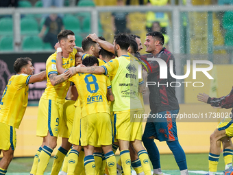 Luca Pandolfi of As Cittadella celebrates a goal during the Serie B match between Palermo and Cittadella at the Stadio ''Renzo Barbera'' in...