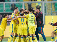 Luca Pandolfi of As Cittadella celebrates a goal during the Serie B match between Palermo and Cittadella at the Stadio ''Renzo Barbera'' in...