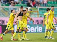 Luca Pandolfi of As Cittadella celebrates a goal during the Serie B match between Palermo and Cittadella at the Stadio ''Renzo Barbera'' in...