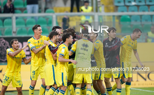 Luca Pandolfi of As Cittadella celebrates a goal during the Serie B match between Palermo and Cittadella at the Stadio ''Renzo Barbera'' in...