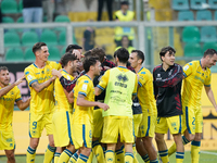 Luca Pandolfi of As Cittadella celebrates a goal during the Serie B match between Palermo and Cittadella at the Stadio ''Renzo Barbera'' in...