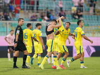 Luca Pandolfi of As Cittadella celebrates a goal during the Serie B match between Palermo and Cittadella at the Stadio ''Renzo Barbera'' in...