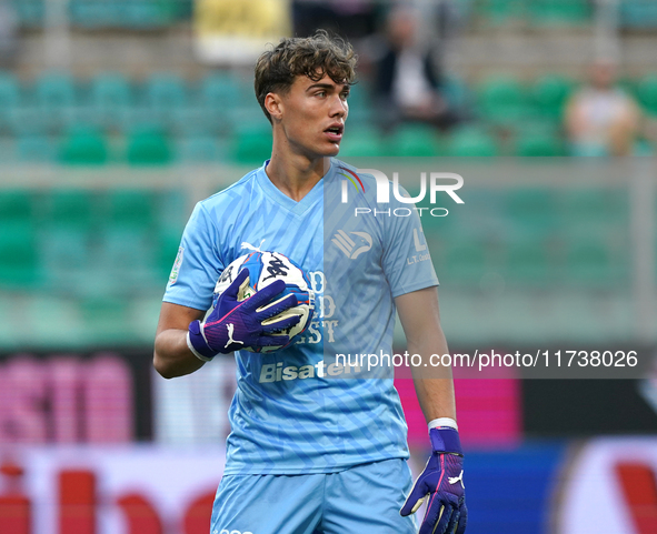 Sebastiano Desplanches of Palermo FC is in action during the Serie B match between Palermo and Cittadella at the Stadio ''Renzo Barbera'' in...