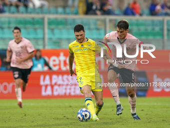 Luca Pandolfi of As Cittadella is in action during the Serie B match between Palermo and Cittadella at the Stadio ''Renzo Barbera'' in Paler...